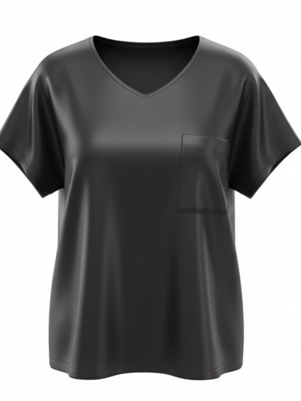 🔥JENNIFER LOPEZ 🔥Satin Short Sleeve Pocket Top - Women